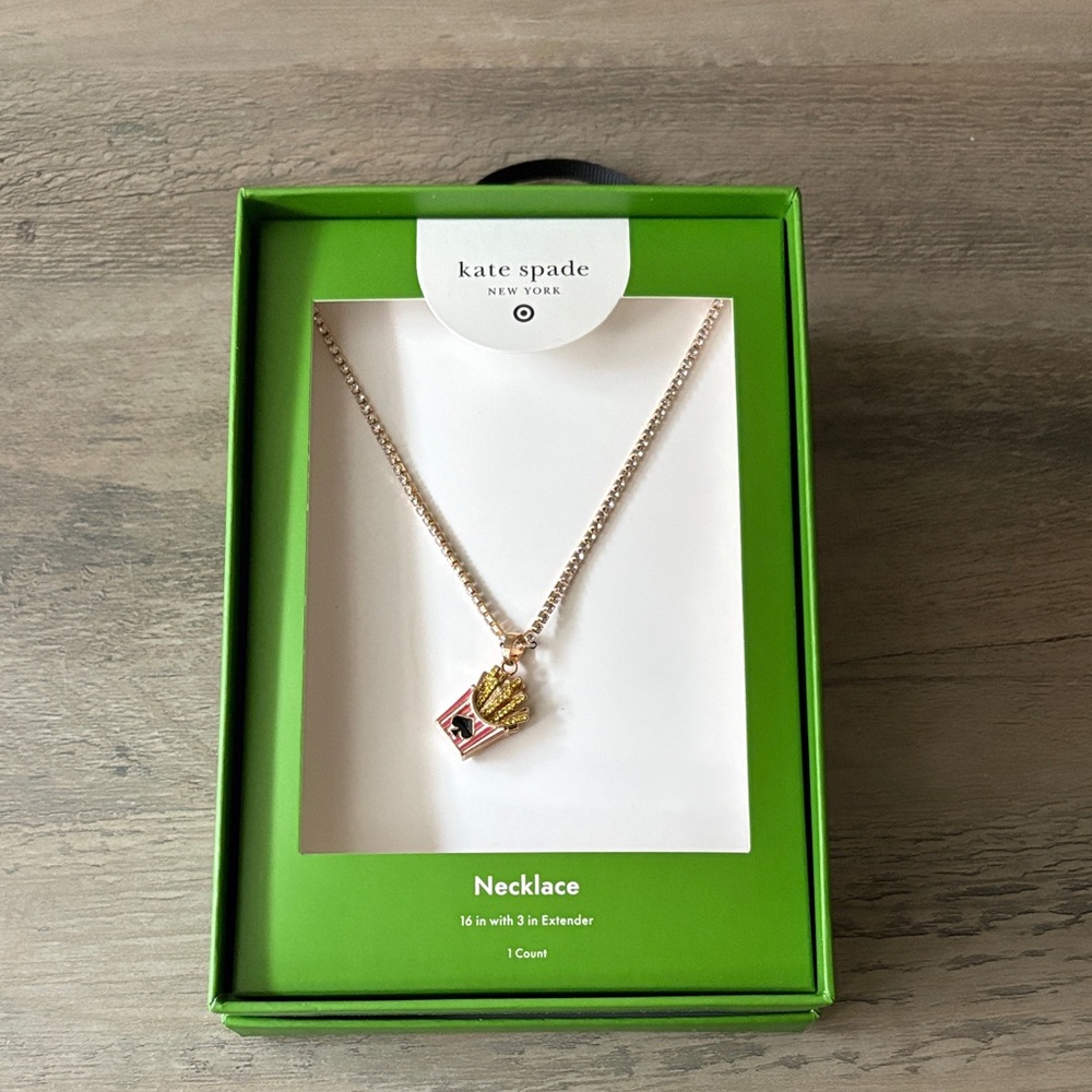 kate spade new york x Target Limited Gold French Fry Charm Tennis Necklace - Picture 2 of 2